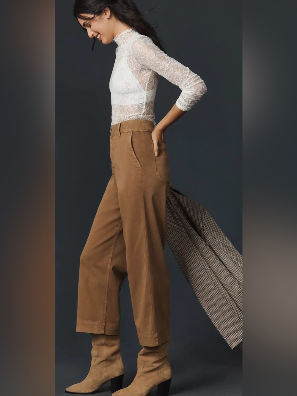 NWT Bella Dahl Warm Copper Wide-Leg Trousers Size 26
